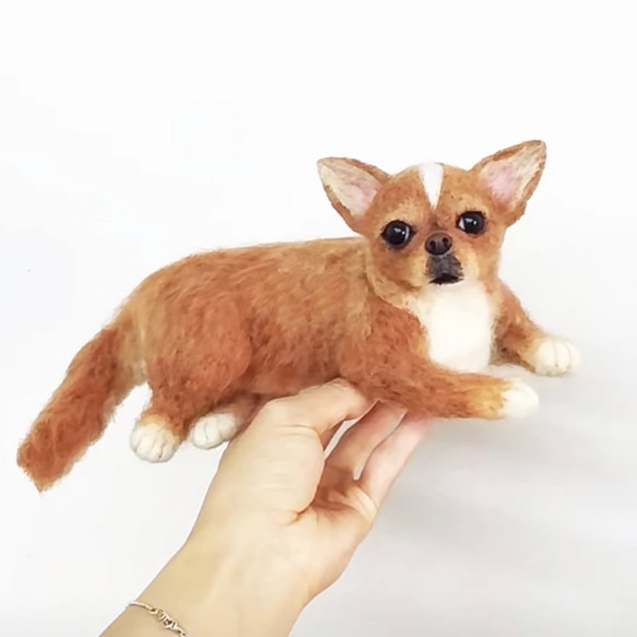 【オーダーメイドペット】羊毛フェルト、うちの子　犬ぬいぐるみ、フェルト犬、羊毛犬、肖像画、犬猫人形 プレゼントやギフトに 100% 模様