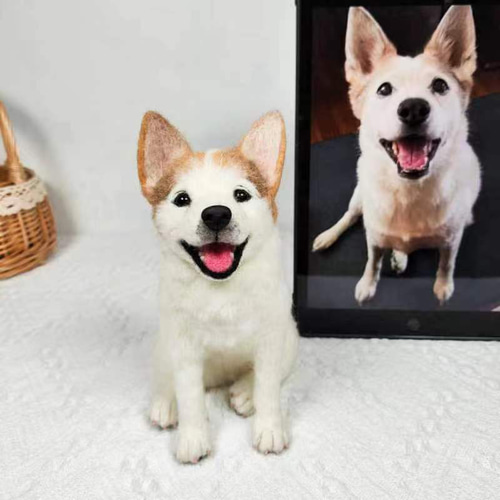 受注製作】羊毛フェルト、うちの子、犬ぬいぐるみ、フェルト犬