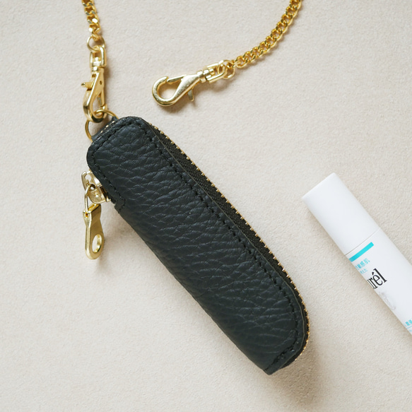 Moor】リップクリームケース フランス産レザー ブラック その他ケース