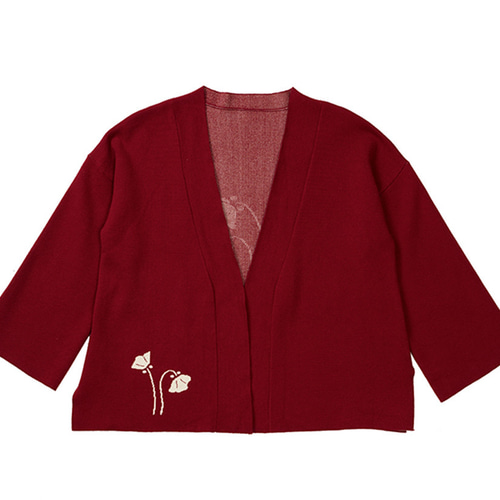 美品 日本製 パラスパレス ウールニット カーディガン 赤 ゆったり感 長袖 赤い日本のレトロな着物スタイルのニットカーディガン改良された国民的