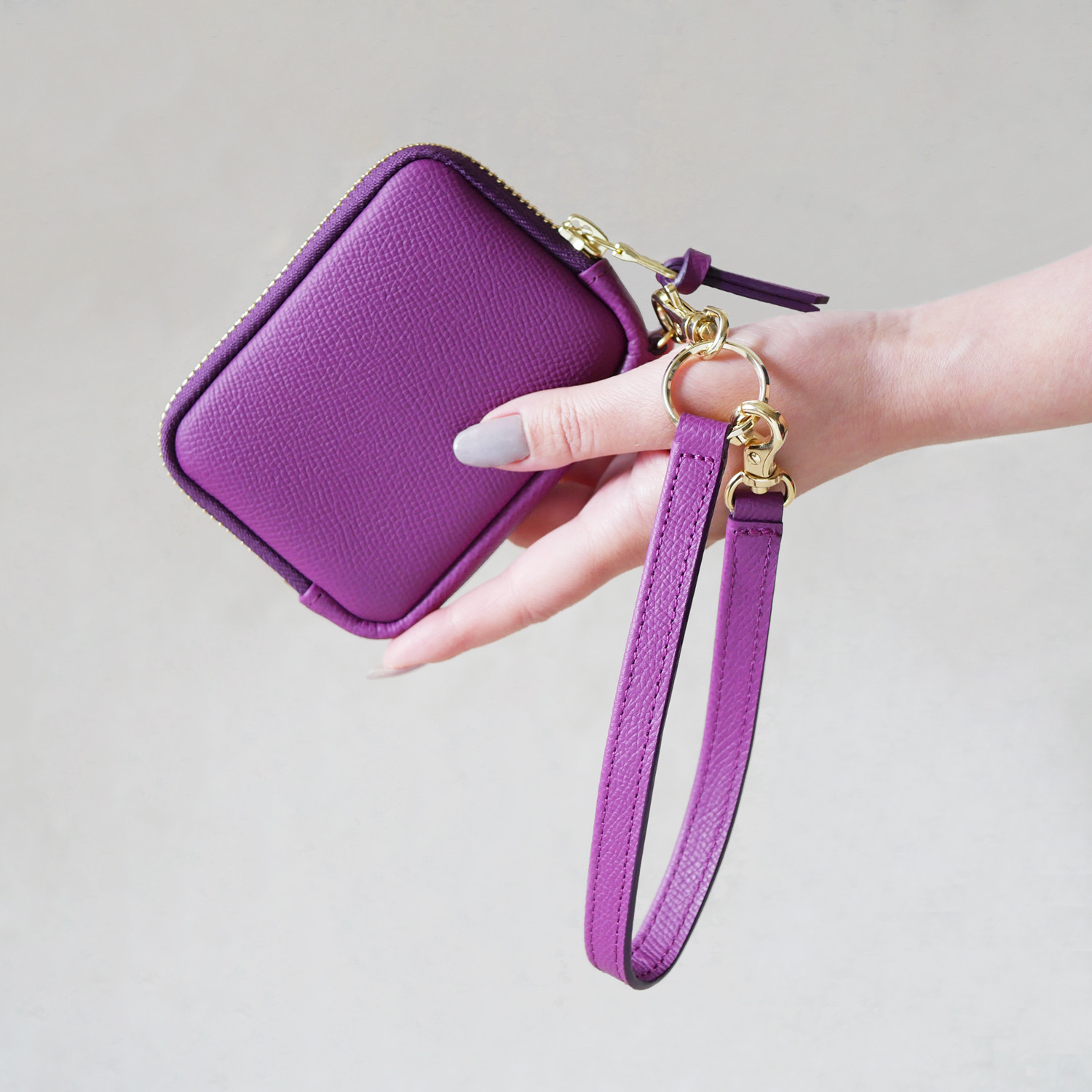 【Union】レザーミニマルチケース フランス産レザー アネモネ