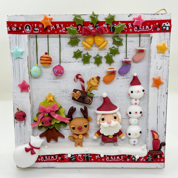 残り1点☆クリスマスディスプレイ サンタさん トナカイ 粘土