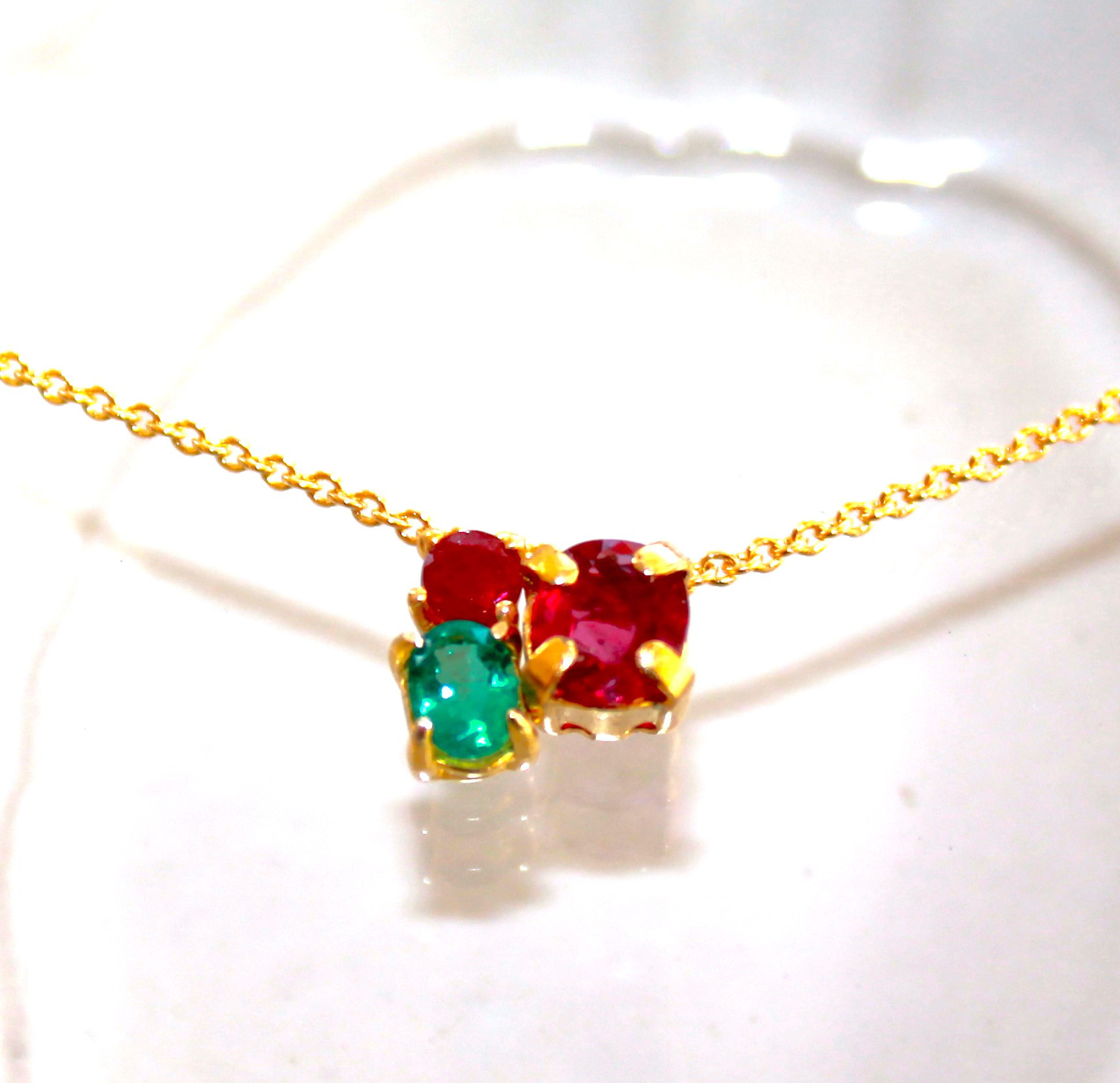- christmas tree - k10 Ruby & Emerald Pendant Top 20,880円