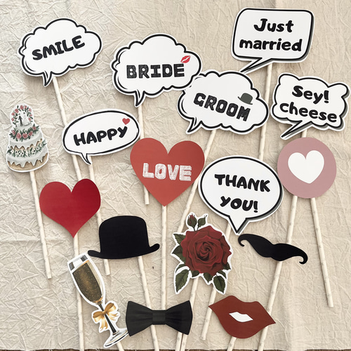 結婚式♡フォトプロップス12本セット☺︎︎✩