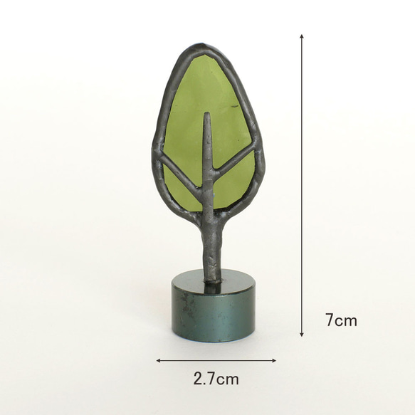 ペーパーウエイト　ツリー　ステンドグラス 　グリーン＆アンテークブラック 2枚目の画像