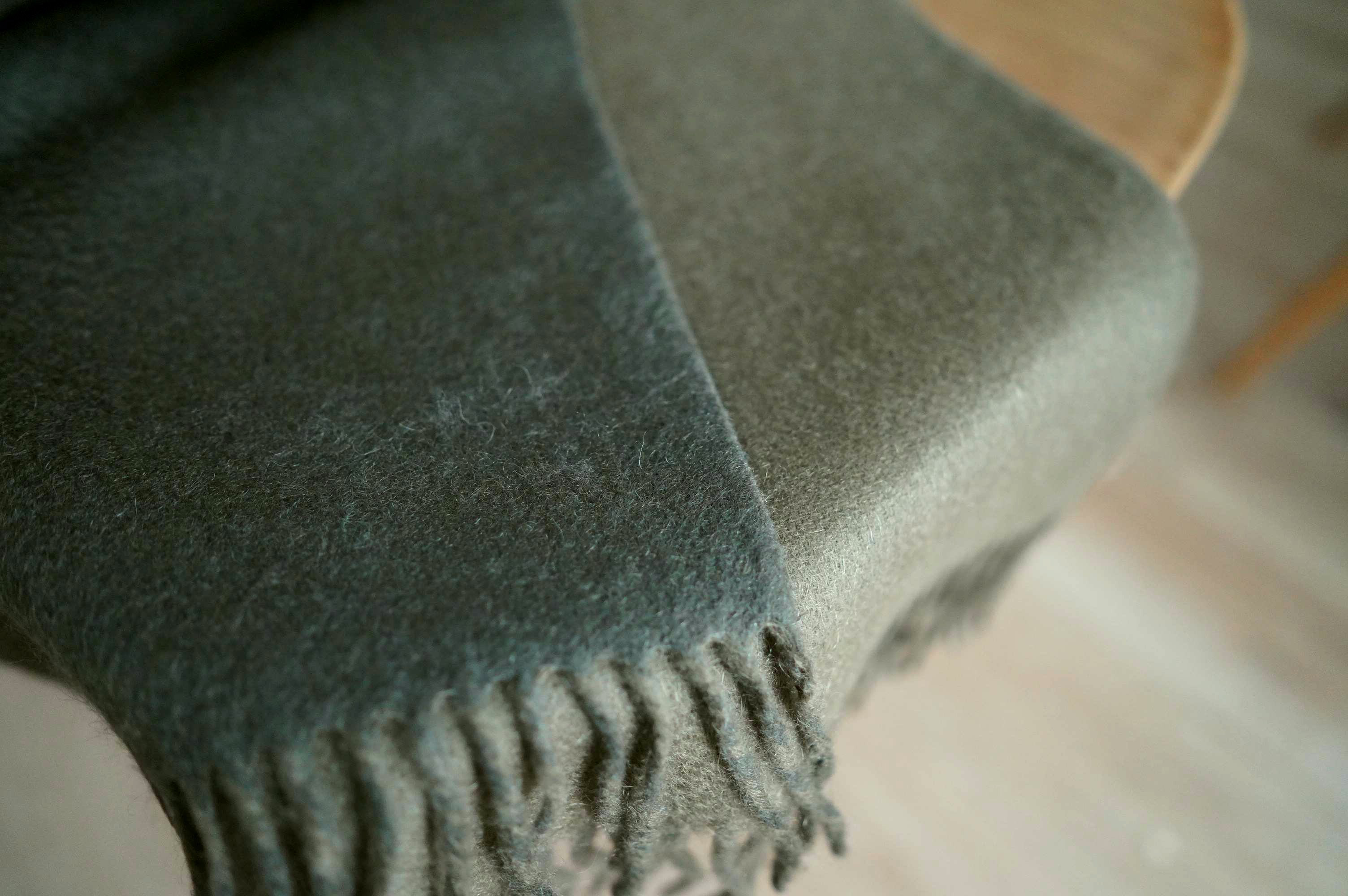 ●新色ディープグリーン● フリンジマフラー リバーシブル ギフト 〇ウォッシャブル