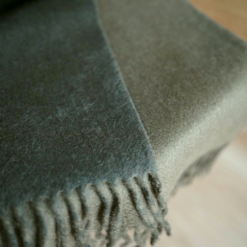 ○新色ディープグリーン○ フリンジマフラー リバーシブル ギフト 〇