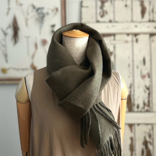 ○新色ディープグリーン○ フリンジマフラー リバーシブル ギフト 〇