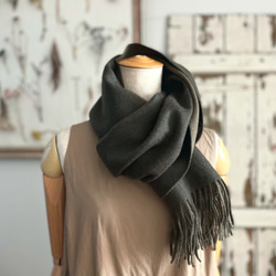 ○新色ディープグリーン○ フリンジマフラー リバーシブル ギフト 〇