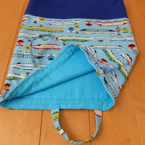 体操服入れ・お着替え袋＊新幹線＊水色 体操服袋・お着替え袋 Le Ciel