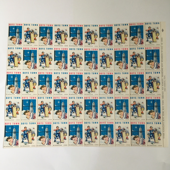 アメリカ BOYS TOWNのクリスマスシール50枚のシート その他素材 まめ  