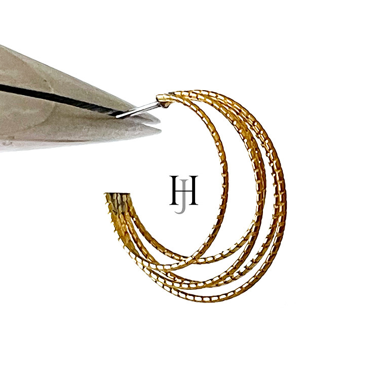 【50個】華奢な五連線のフープピアス【je181】