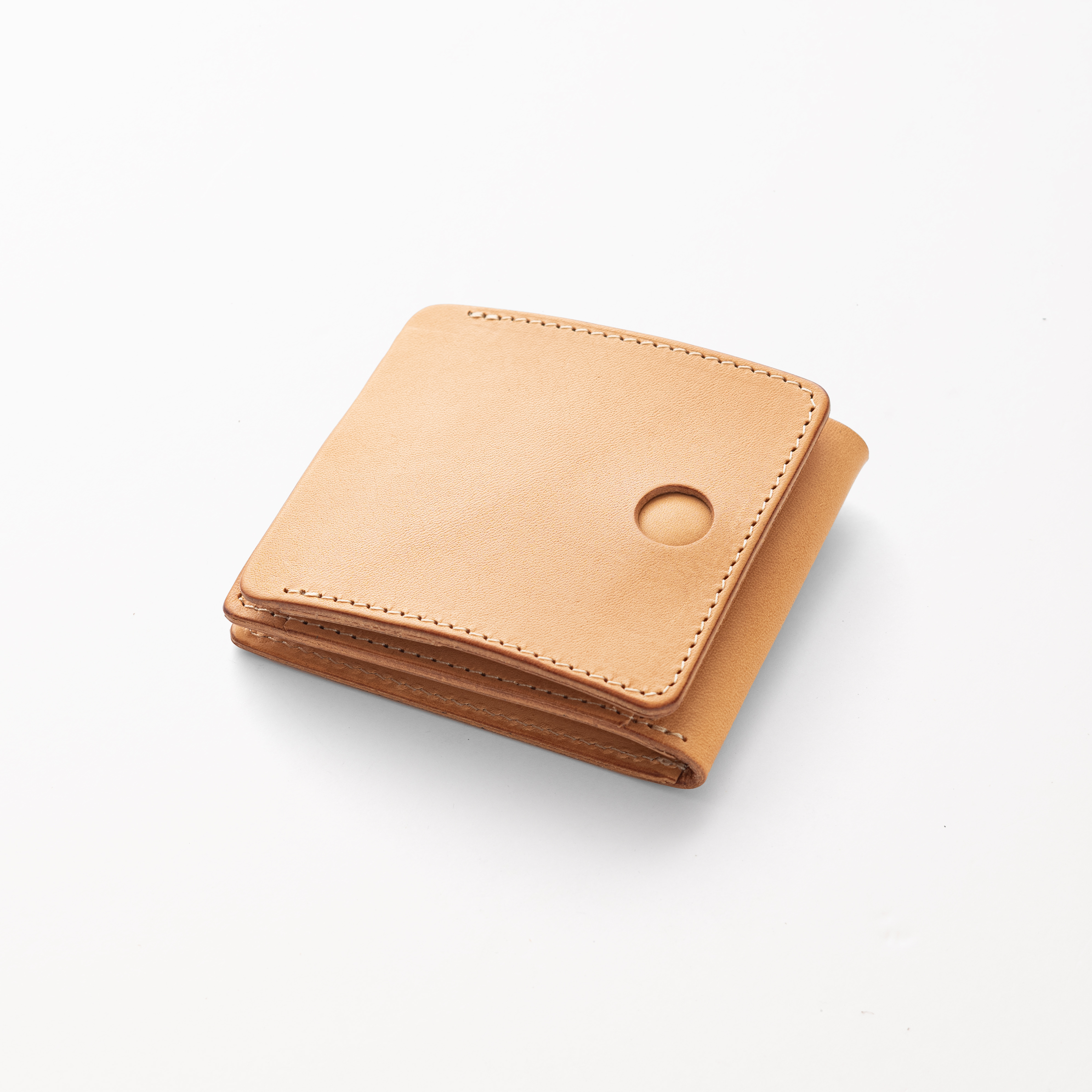 レザー二つ折り財布/Color:Nude