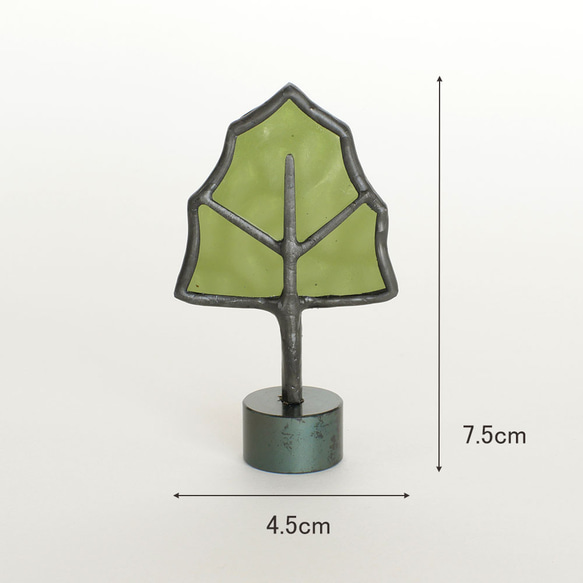 ペーパーウエイト　もみの木　ステンドグラス 　グリーン＆アンテークブラック 2枚目の画像