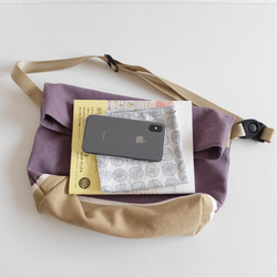 Body bag  ウスベニ×アイスグレー（柔らかな帆布） 5枚目の画像