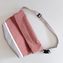 Body bag  ウスベニ×アイスグレー（柔らかな帆布） 2枚目の画像