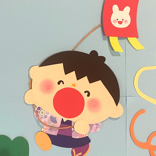 むかしのあそび】壁面飾り 羽子板 独楽 凧揚げ 一月 お正月 壁面