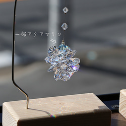 新ひのきワイヤースタンド付き　こんぺいとうちゃん◆SWAROVSKI クリスタル◆置き型◆窓辺が七色 3枚目の画像