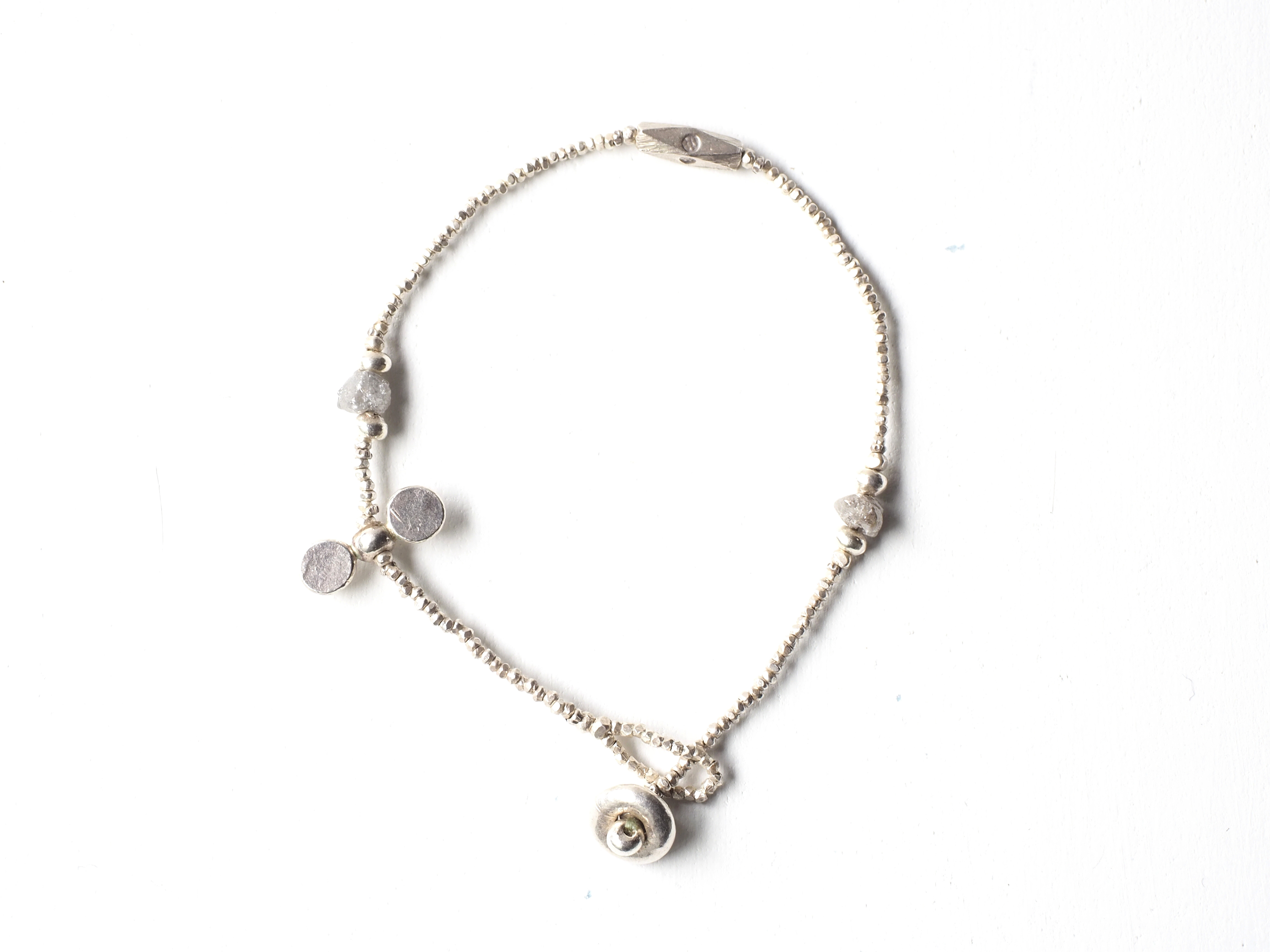 ラフカットダイヤモンド シルバーブレスレット silver950
