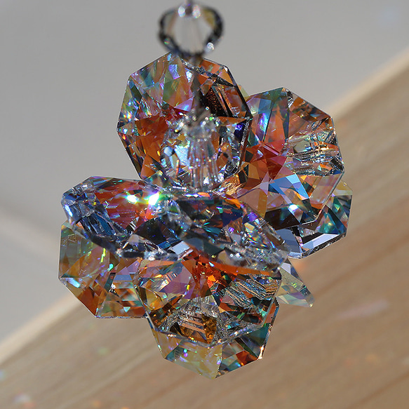 新ひのきワイヤースタンド付サンキャッチャー◆こんぺいとうちゃん◆クリスタルAB仕様◆SWAROVSKI 6枚目の画像