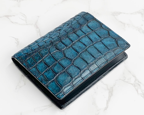 日本製 クロコダイル マット仕上げ 札入れ コンパクトウォレット