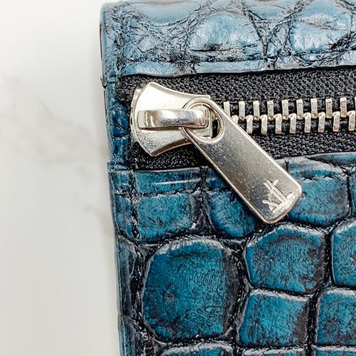 日本製 クロコダイル マット仕上げ 札入れ コンパクトウォレット