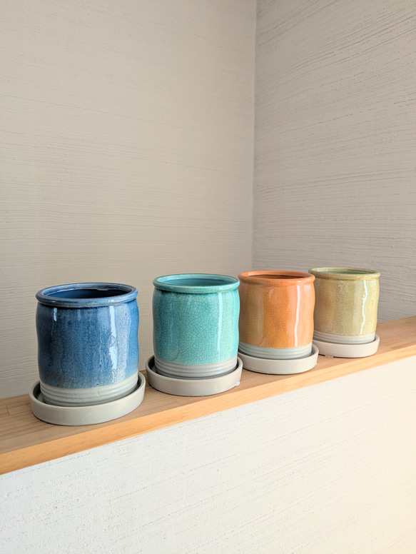 手作り陶器製花瓶 灰緑とクリーム imgrc0103947878.jpg