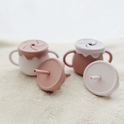 ✳︎3way cup✳︎ シリコン くすみカラー バイカラー コップ