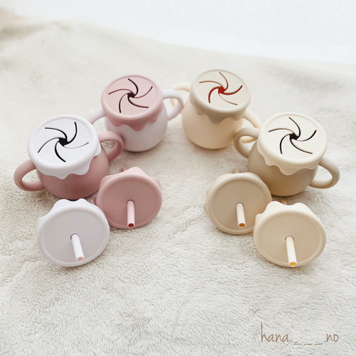 ✳︎3way cup✳︎ シリコン くすみカラー バイカラー コップ