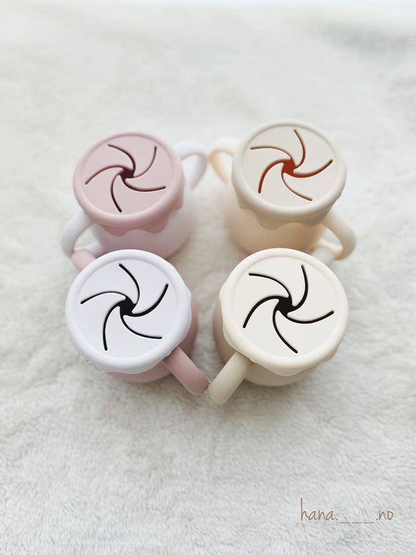✳︎3way cup✳︎  シリコン　くすみカラー　バイカラー　コップ　スナックカップ　ストローマグ　出産祝い 12枚目の画像