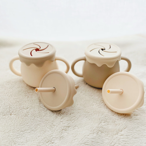 ✳︎3way cup✳︎ シリコン くすみカラー バイカラー コップ
