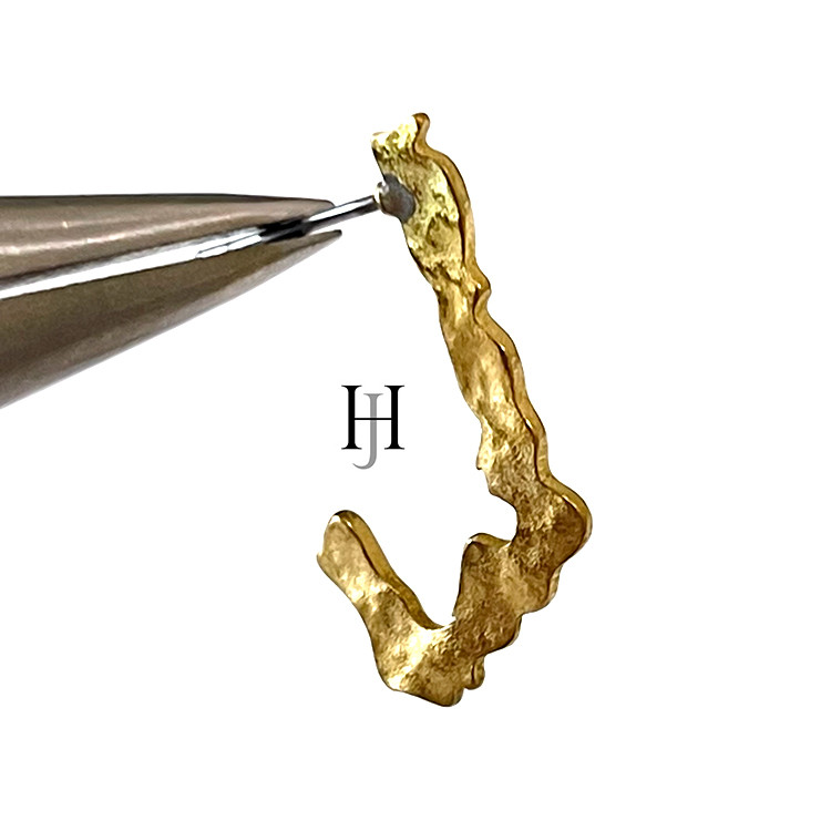 【50個】不規則な淵デザインフープピアス【je185】