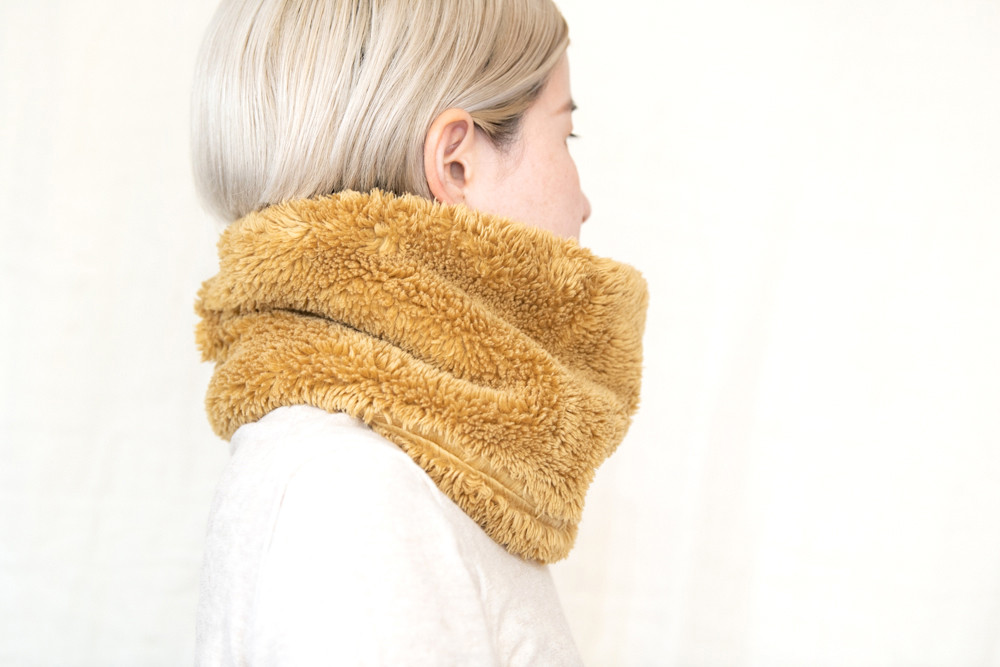 山桃染め　Organiccotton Fur ふわふわネックウォーマー【Big size】