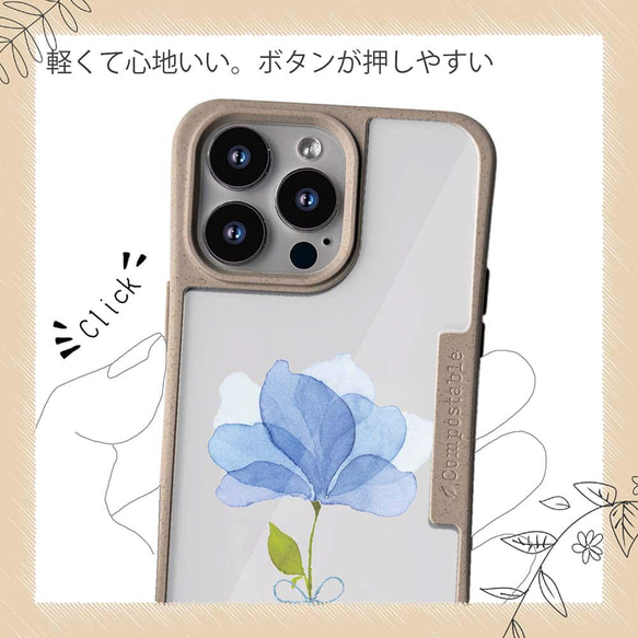 iPhone15/iPhone15Pro/iPhone15Plus/免運費 TPU風格藍花好心花圖案 第13張的照片