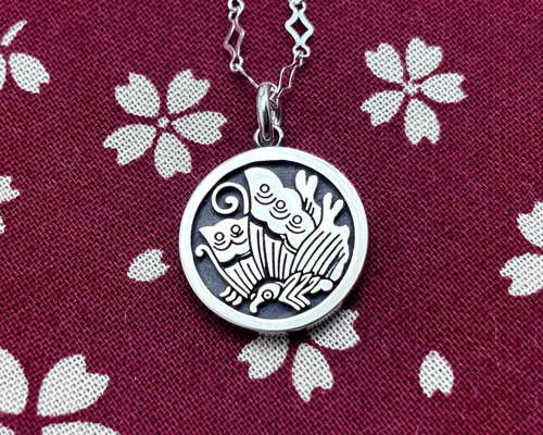 家紋（丸に揚羽蝶紋）シルバー925 ネックレス｜メンズ・ギフト