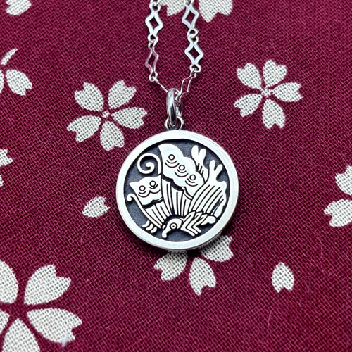 家紋（丸に揚羽蝶紋）シルバー925 ネックレス｜メンズ・ギフト