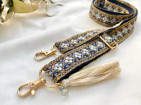 インド刺繍リボン インド刺繍リボンショルダー ハンドメイド