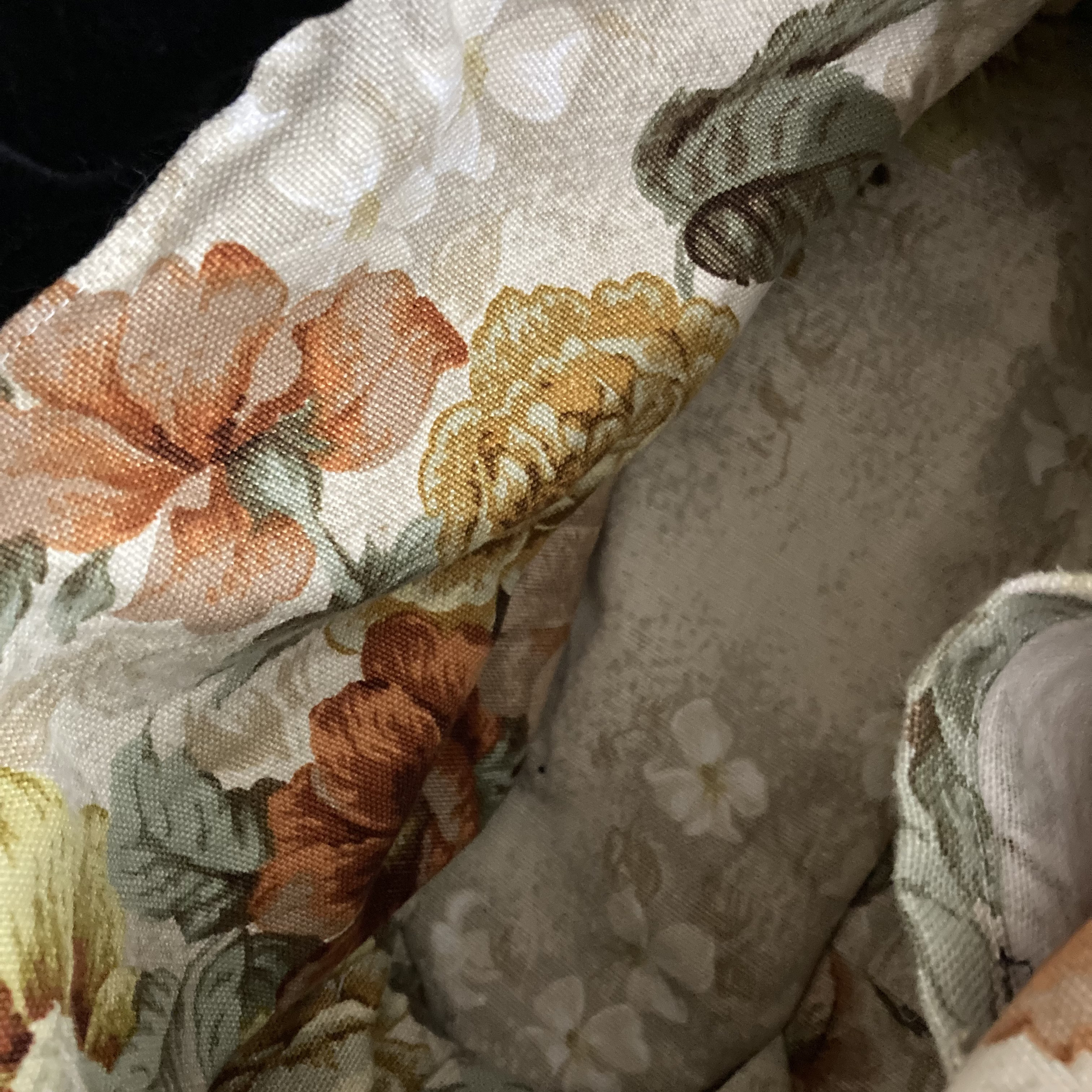 ＊秋冬限定♪フレンチゴブラン＆ベルベットなど6パッチのパンプキン型ドローストリングショルダーポシェット♪コサージュ付＊