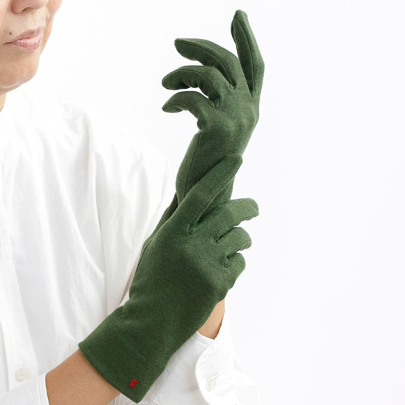 包郵【100%羊毛手套】117橄欖色/讓你的雙手看起來更漂亮的手套 第2張的照片