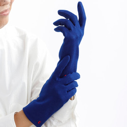 包郵【100%羊毛手套】122鈷藍色/讓你的手看起來很漂亮的手套 第2張的照片