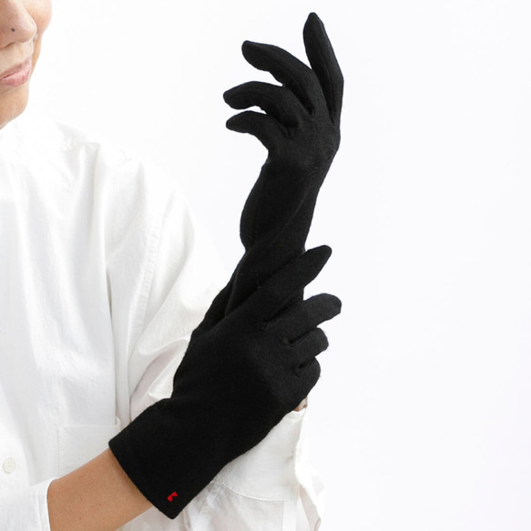 包郵【100%羊毛手套】125黑色/讓你的雙手看起來更漂亮的手套 第2張的照片