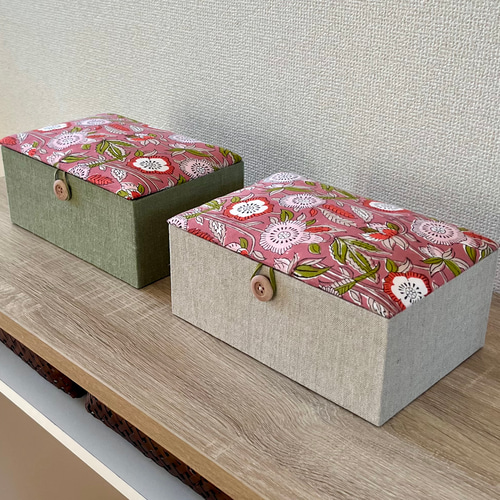 Bungaインテリアボックス [P]〈Lサイズ〉裁縫箱・収納ケース