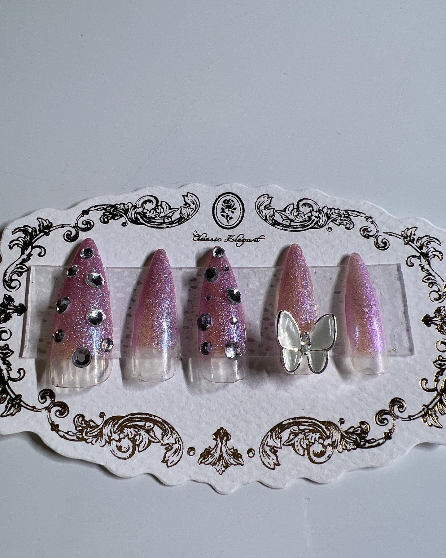 成人式ネイルチップロングポイント扇子ネイル2026年