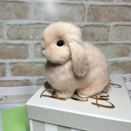 うさぎ羊毛フェルト ホーランドロップフォーン Sサイズ 羊毛 うさぎ羊毛フェルト ホーランドロップフォーン Sサイズ 羊毛