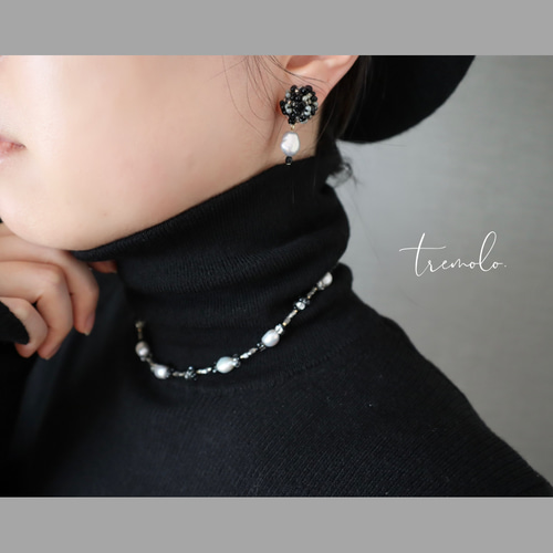 Creema限定セット 淡水バロックパールのネックレス&ピアス/イヤリング