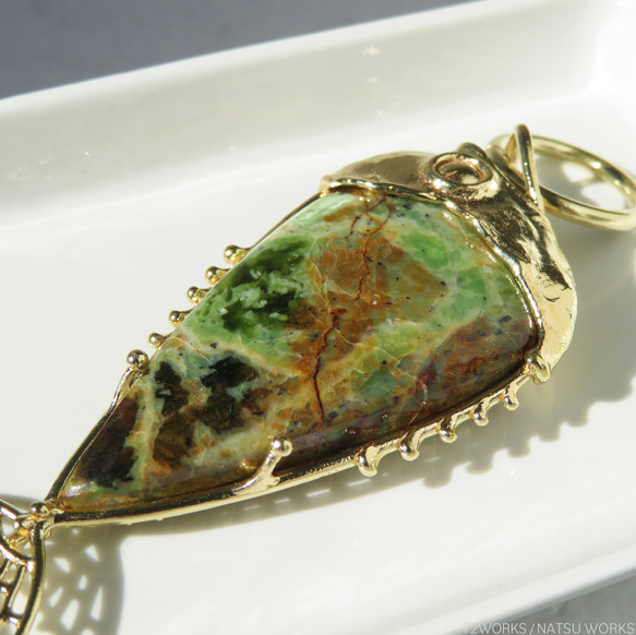 カルセドニー フィッシュ チャーム / Chrome Chalcedony Fish charms 4枚目の画像