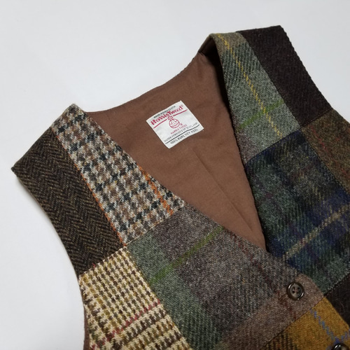 スコットランド　ワークベスト　カーキ系 スコットランドワークベストカーキ系