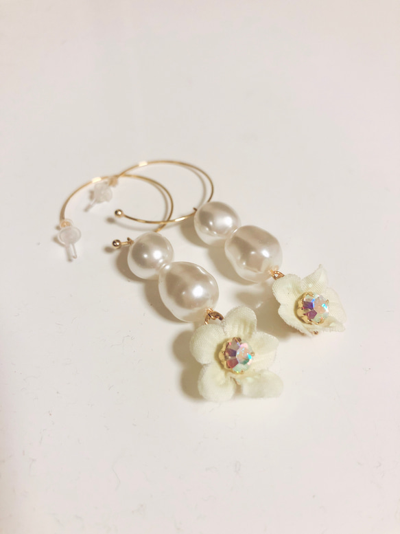 baroque pearl pierce♡forget-me-not 1枚目の画像