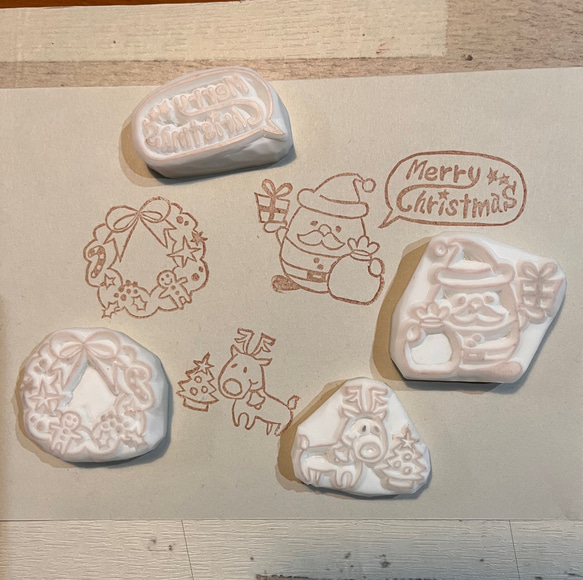 消しゴムはんこ ゆるサンタのクリスマス❤︎ はんこ・スタンプ natsu