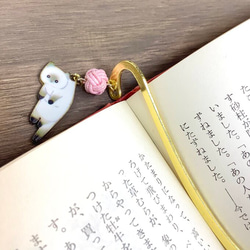 水引“Mizuhiki”製作　書籤　貓　日式　可愛的 第3張的照片